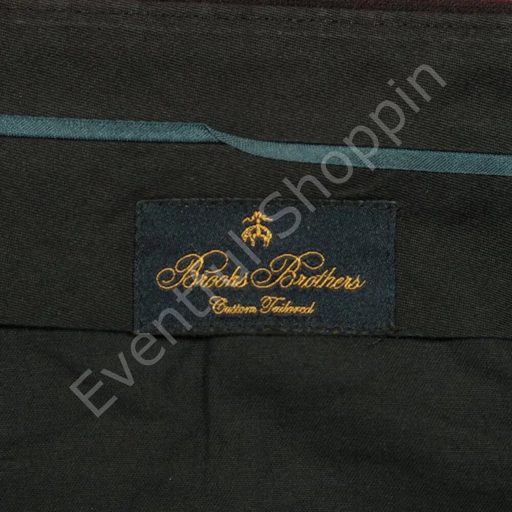 Brooks Brothers Suit Mens 46 Tall Black Flannel Wool Half Lined Bespoke - Picture 12 of 15
